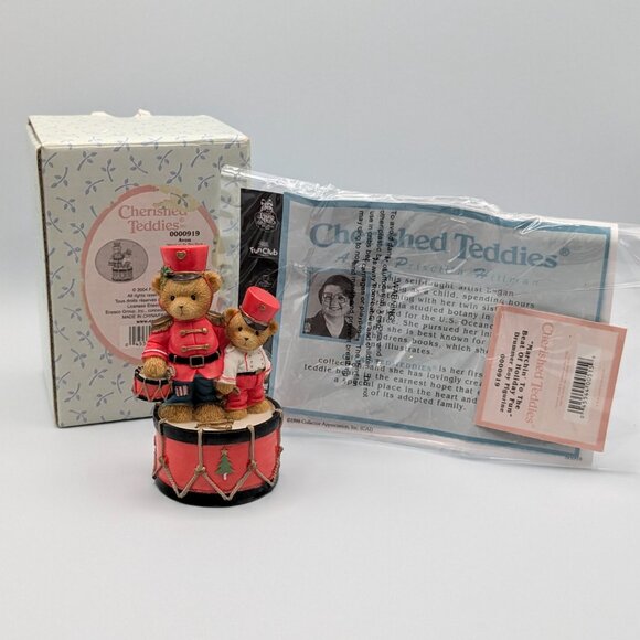 Cherished Teddies Brock and Sheldon Drummer Boy Figurine (0000919) 2004 - Picture 2 of 10